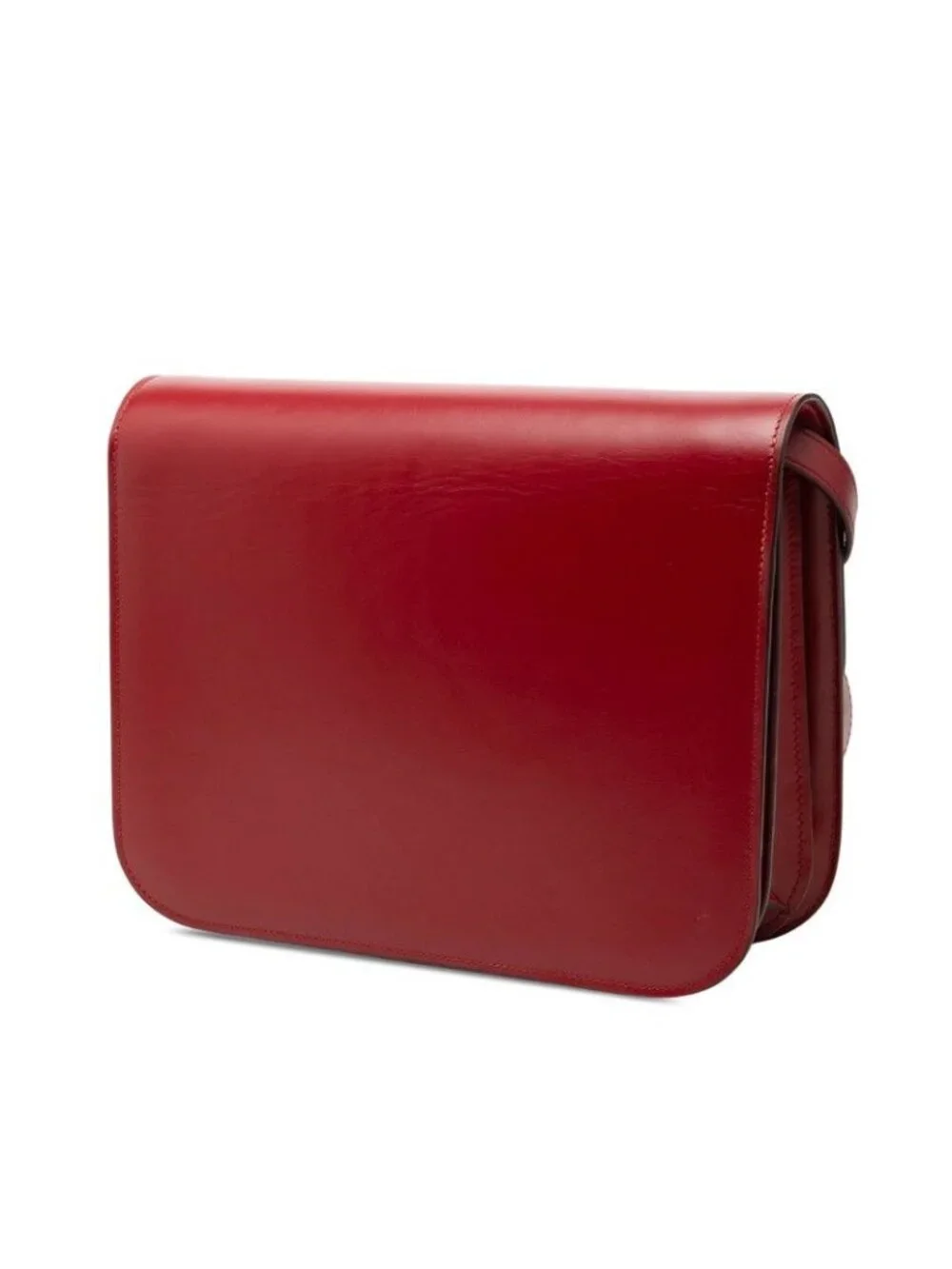 Celine Classic Box Crossbody Shoulder Bag Red Leather